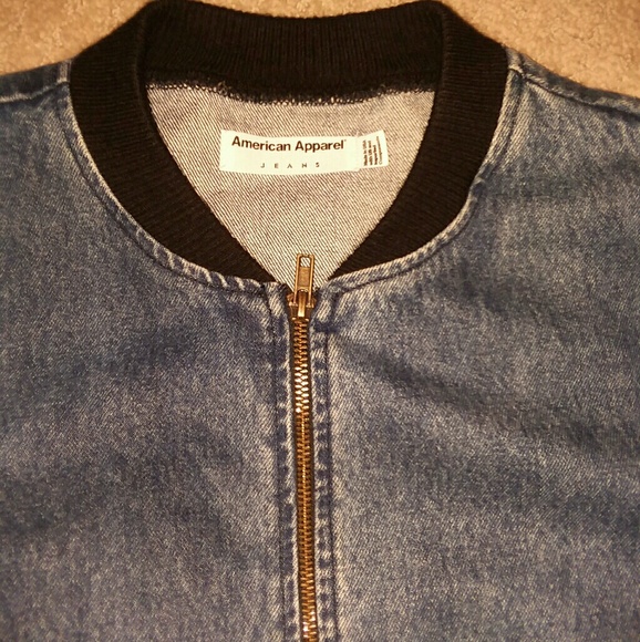 American Apparel Denim Bomber Jacket - Picture 2 of 4